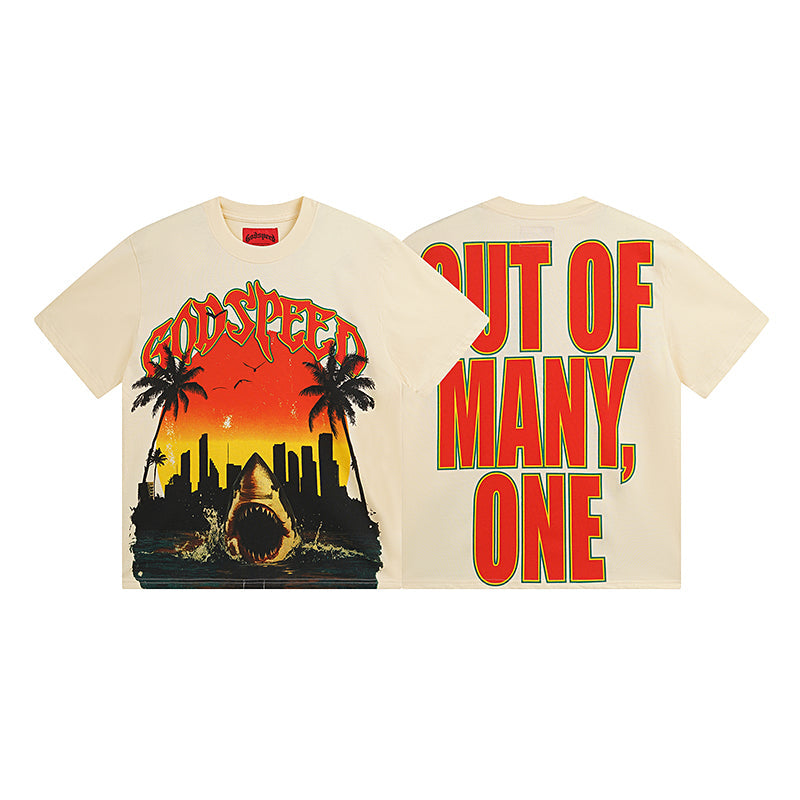 Beige Street Vintage Washed T-Shirt (Crafted Print) 3068