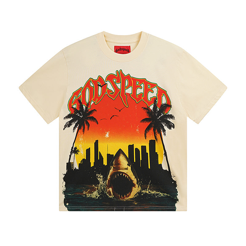 Beige Street Vintage Washed T-Shirt (Crafted Print) 3068