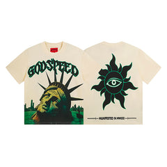 Beige Street Vintage Washed T-Shirt (Crafted Print) 3069