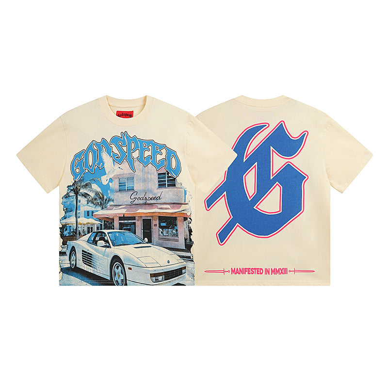 Beige Street Vintage Washed T-Shirt (Crafted Print) 3070