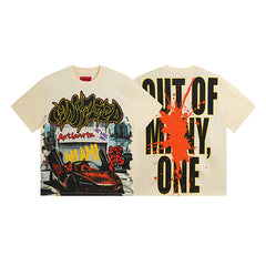 Beige Street Vintage Washed T-Shirt (Crafted Print) 3071