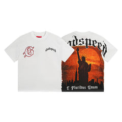 White Street Vintage Washed T-Shirt (Crafted Print) 3072