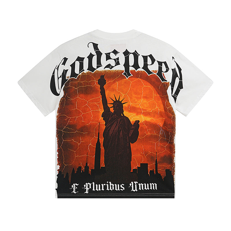 White Street Vintage Washed T-Shirt (Crafted Print) 3072