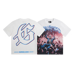 White Street Vintage Washed T-Shirt (Crafted Print) 3075