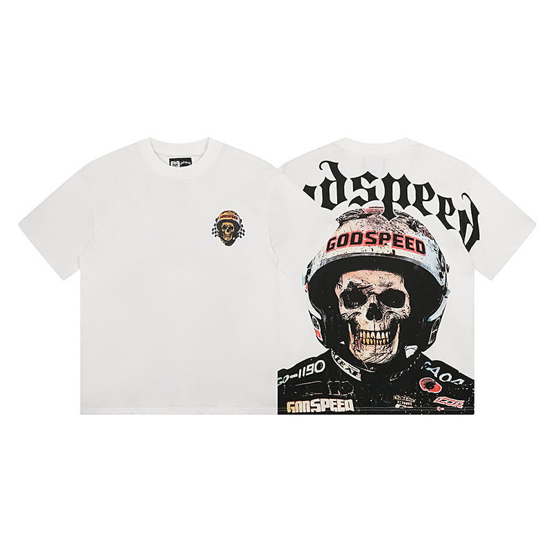 White Street Vintage Washed T-Shirt (Crafted Print) 3076