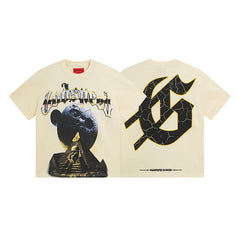 Beige Street Vintage Washed T-Shirt (Crafted Print) 3080