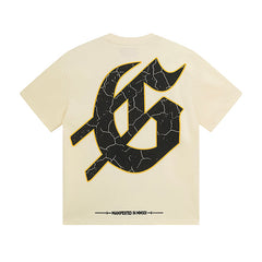 Beige Street Vintage Washed T-Shirt (Crafted Print) 3080