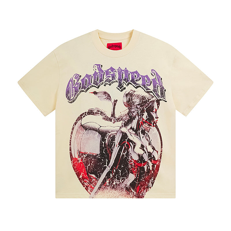 Beige Street Vintage Washed T-Shirt (Crafted Print) 3081