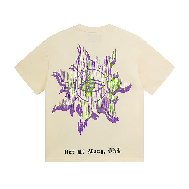 Beige Street Vintage Washed T-Shirt (Crafted Print) 3081