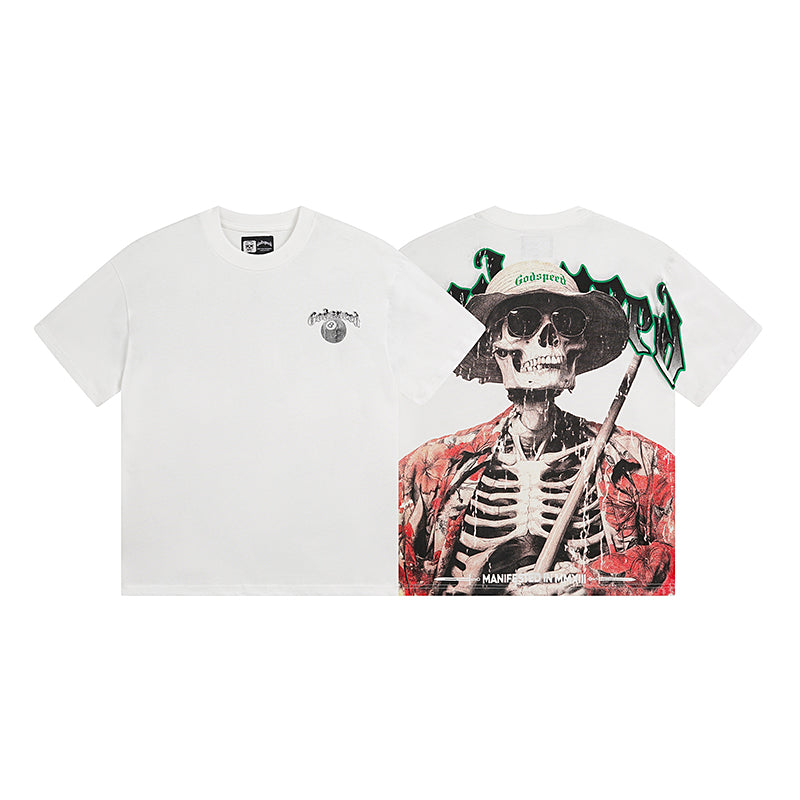 White Street Vintage Washed T-Shirt (Crafted Print) 3093