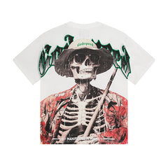 White Street Vintage Washed T-Shirt (Crafted Print) 3093