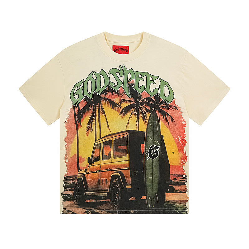 Beige Street Vintage Washed T-Shirt (Crafted Print) 3108