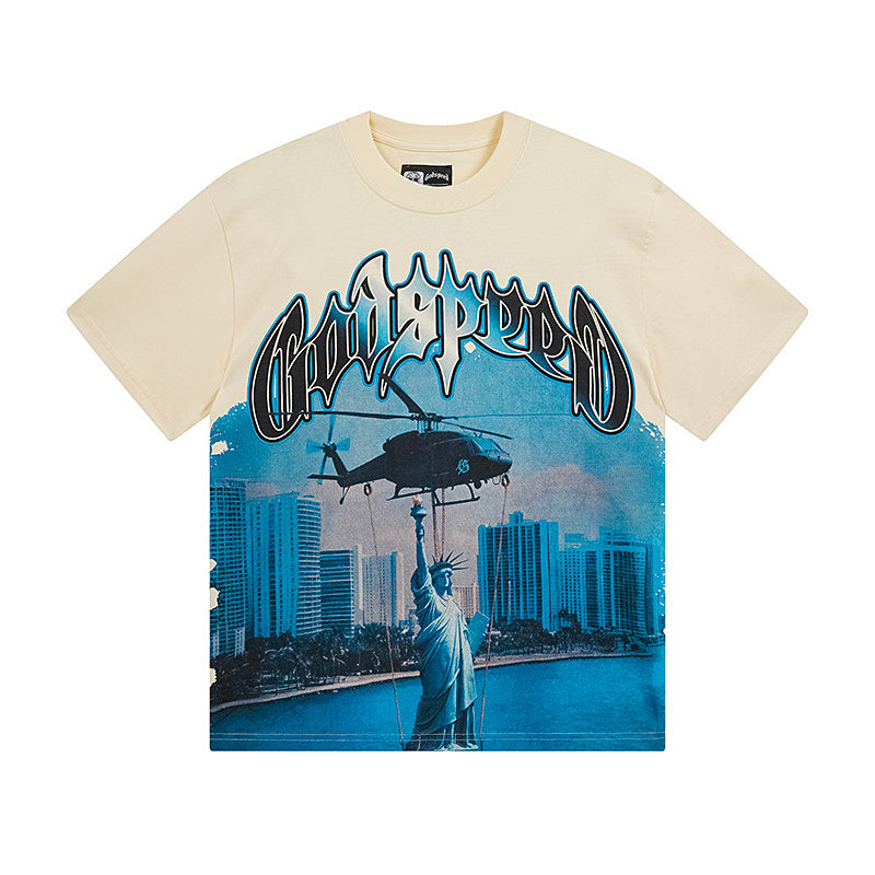 Beige Street Vintage Washed T-Shirt (Crafted Print) 3116