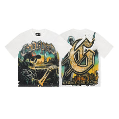 White Street Vintage Washed T-Shirt (Crafted Print) 3120