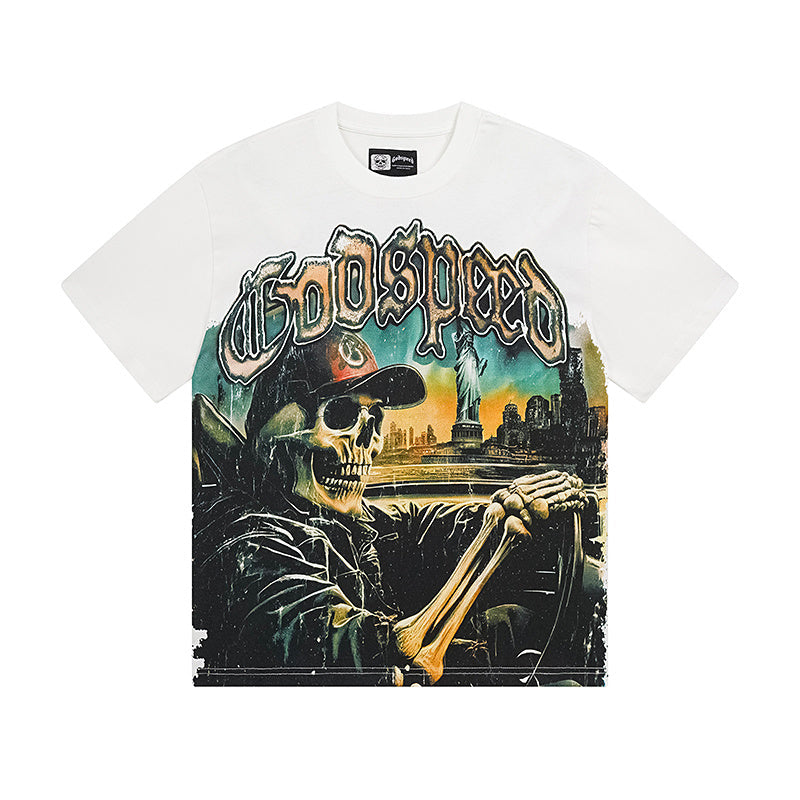 White Street Vintage Washed T-Shirt (Crafted Print) 3120