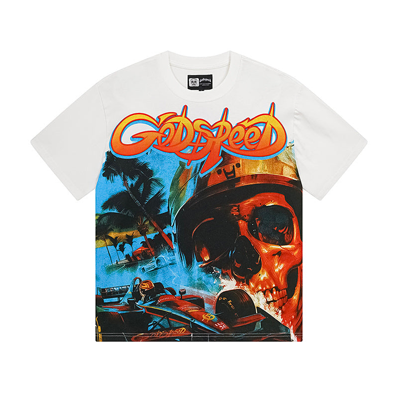 White Street Vintage Washed T-Shirt (Crafted Print) 3121