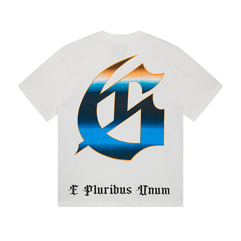 White & Beige Street Vintage Washed T-Shirt (Crafted Print) 3126