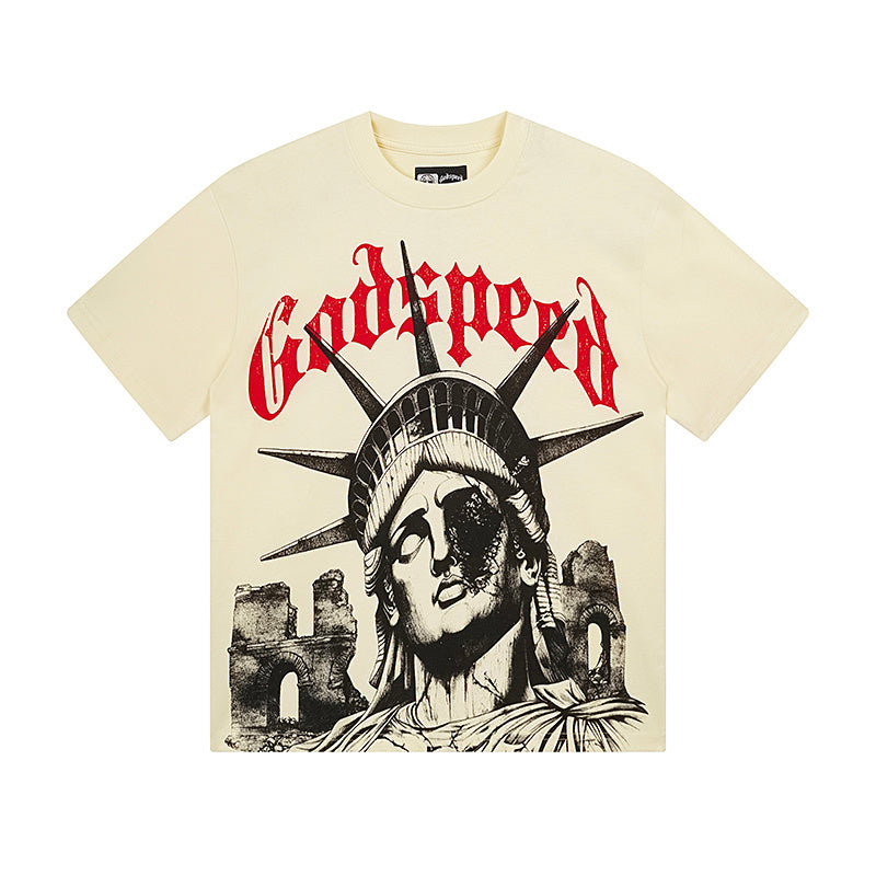 Beige Street Vintage Washed T-Shirt (Crafted Print) 3127