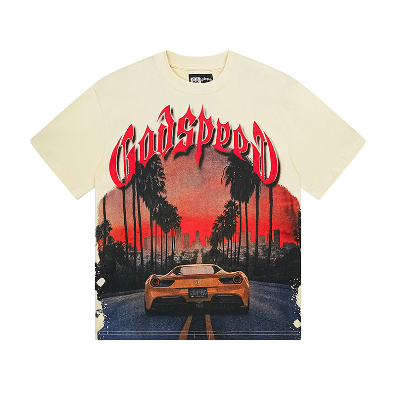 Beige Street Vintage Washed T-Shirt (Crafted Print) 3129