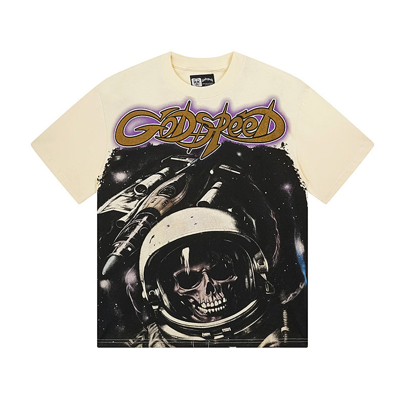 Beige Street Vintage Washed T-Shirt (Crafted Print) 3130