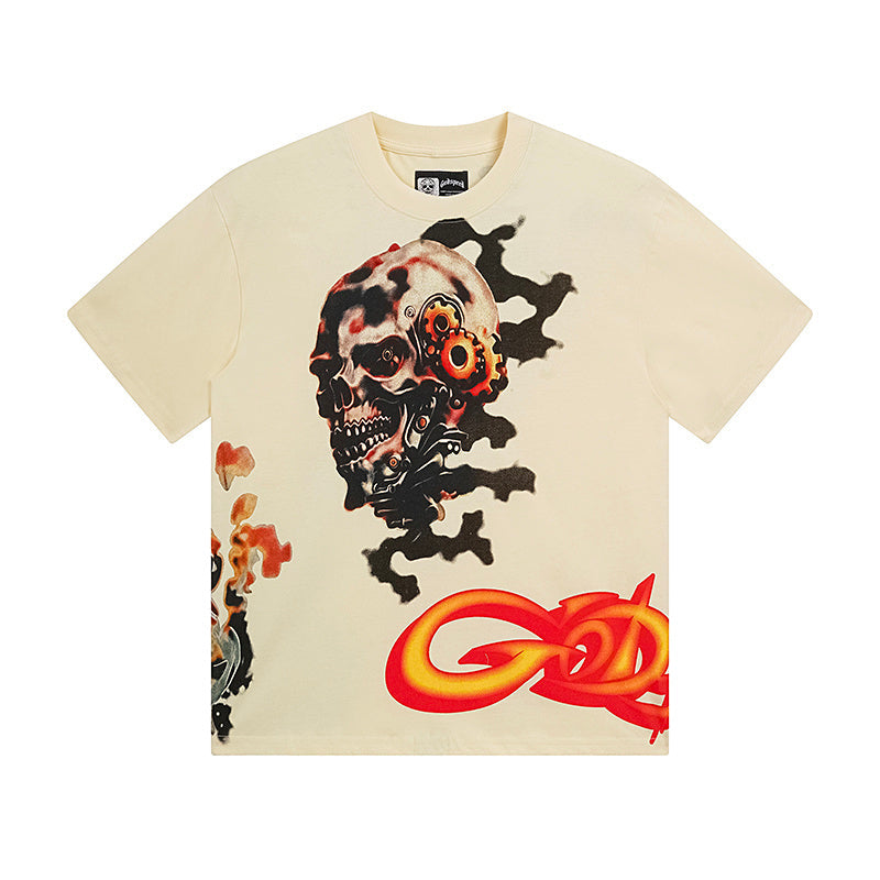 Beige Street Vintage Washed T-Shirt (Crafted Print) 3132