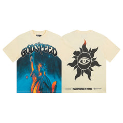 Beige Street Vintage Washed T-Shirt (Crafted Print) 3133