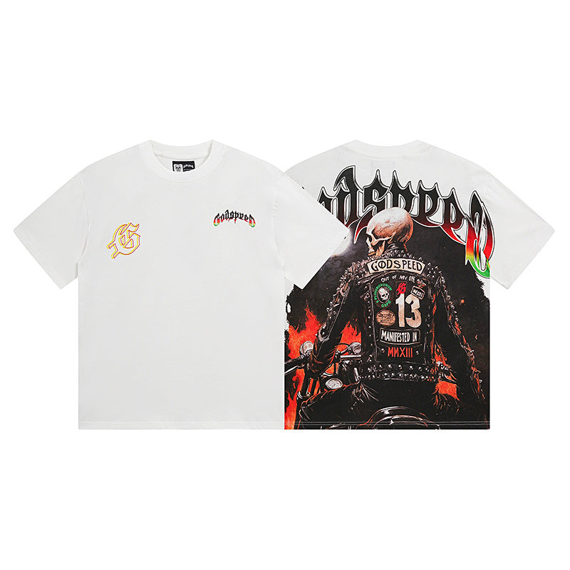 White Street Vintage Washed T-Shirt (Crafted Print) 3136