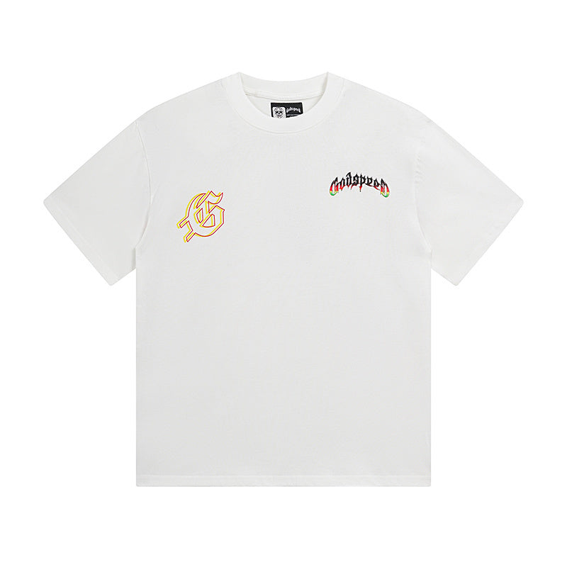 White Street Vintage Washed T-Shirt (Crafted Print) 3136