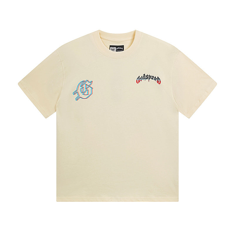 Beige Street Vintage Washed T-Shirt (Crafted Print) 3138