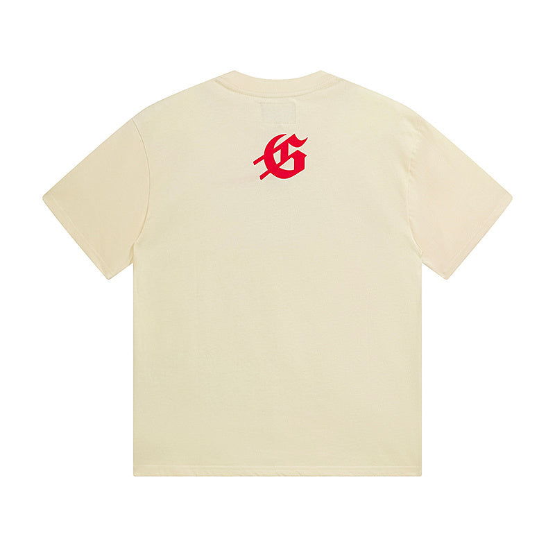 Beige Street Vintage Washed T-Shirt (Crafted Print) 3152