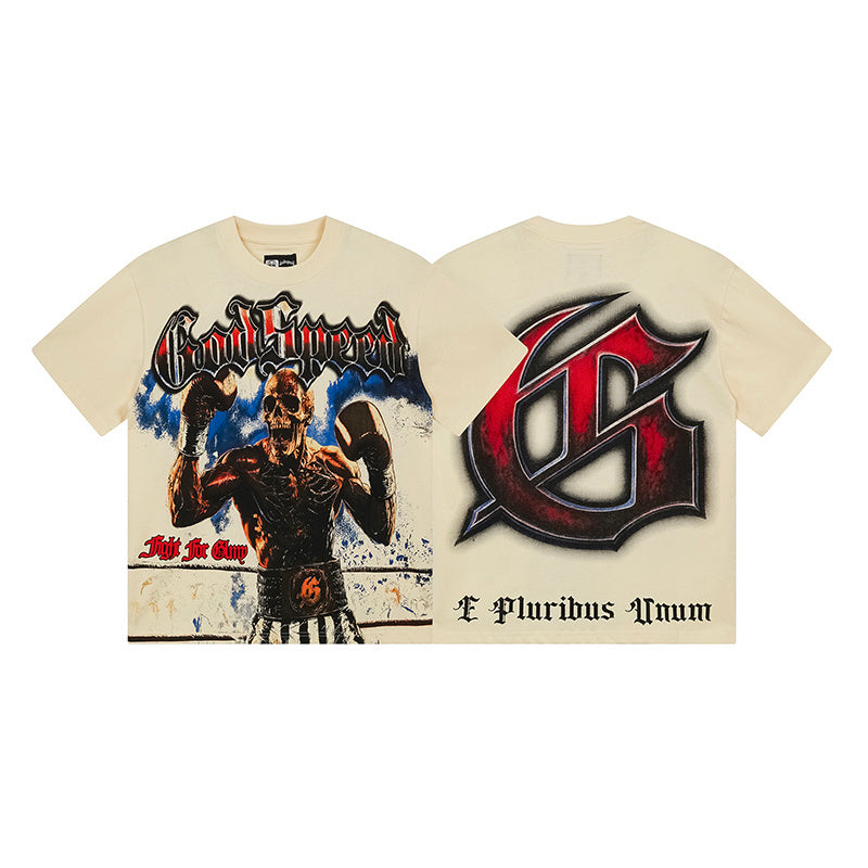 Beige Street Vintage Washed T-Shirt (Crafted Print) 3160