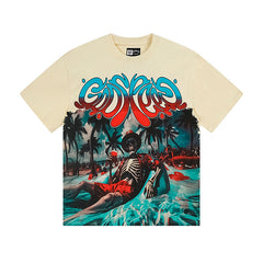 Beige Street Vintage Washed T-Shirt (Crafted Print) 3166
