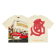 Beige Street Vintage Washed T-Shirt (Crafted Print) 3167