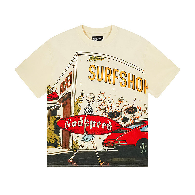 Beige Street Vintage Washed T-Shirt (Crafted Print) 3167