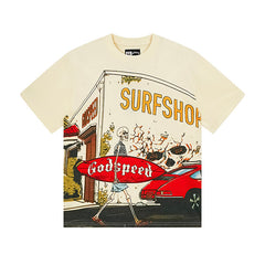 Beige Street Vintage Washed T-Shirt (Crafted Print) 3167