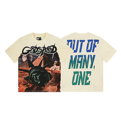 Beige Street Vintage Washed T-Shirt (Crafted Print) 3168