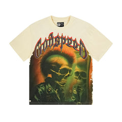 Beige Street Vintage Washed T-Shirt (Crafted Print) 3169