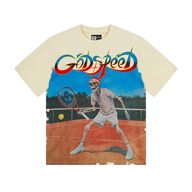 Beige Street Vintage Washed T-Shirt (Crafted Print) 3170