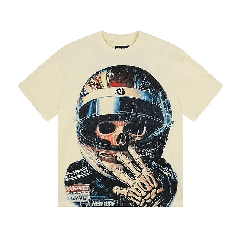 Beige Street Vintage Washed T-Shirt (Crafted Print) 3171