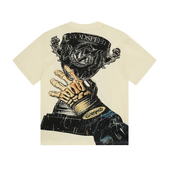 Beige Street Vintage Washed T-Shirt (Crafted Print) 3171