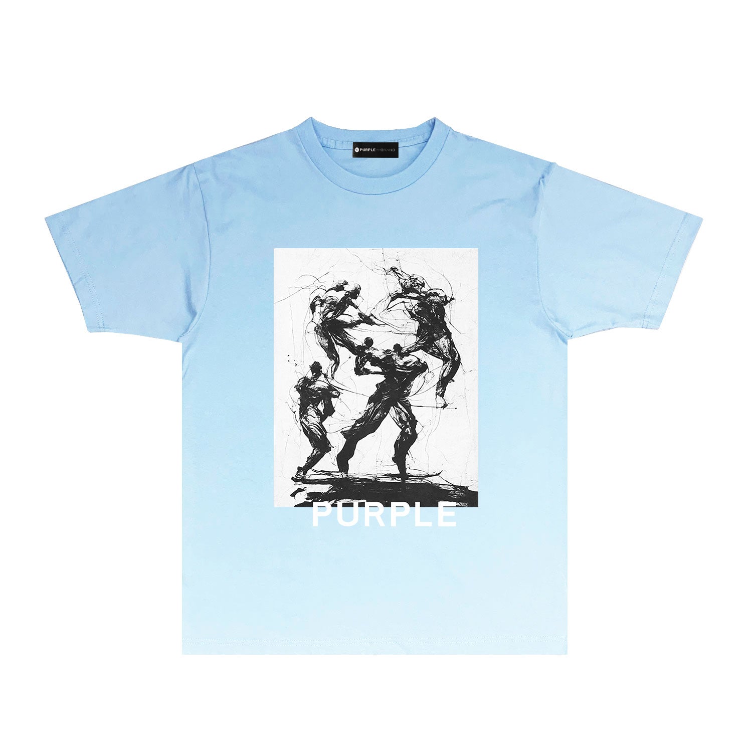 Purple Black Ink Art Character Tee – Vintage Streetwear Graphic T-Shirt PUR001