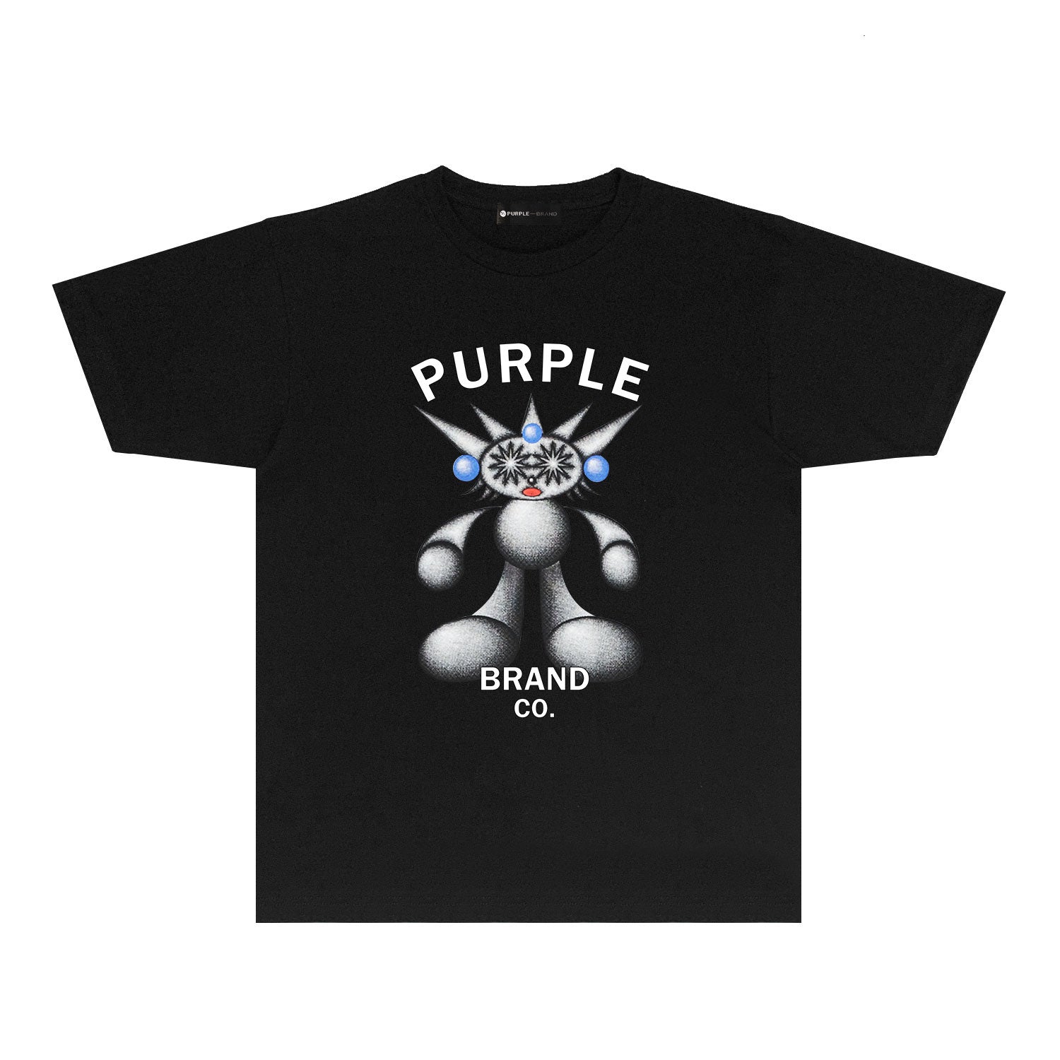 Purple Spiky Bear Graphic T-Shirt Short Sleeve Casual Streetwear Tee PUR046