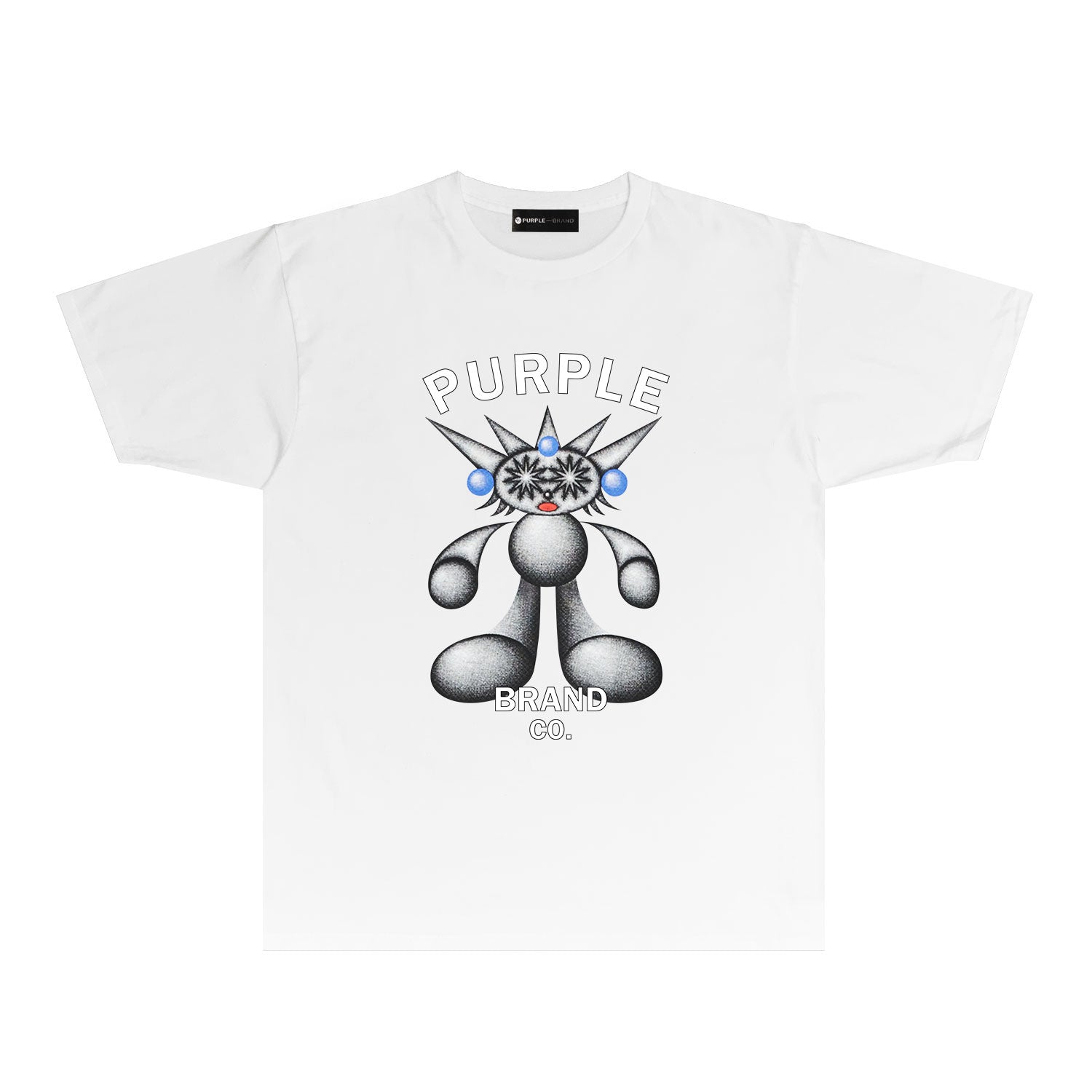 Purple Spiky Bear Graphic T-Shirt Short Sleeve Casual Streetwear Tee PUR046