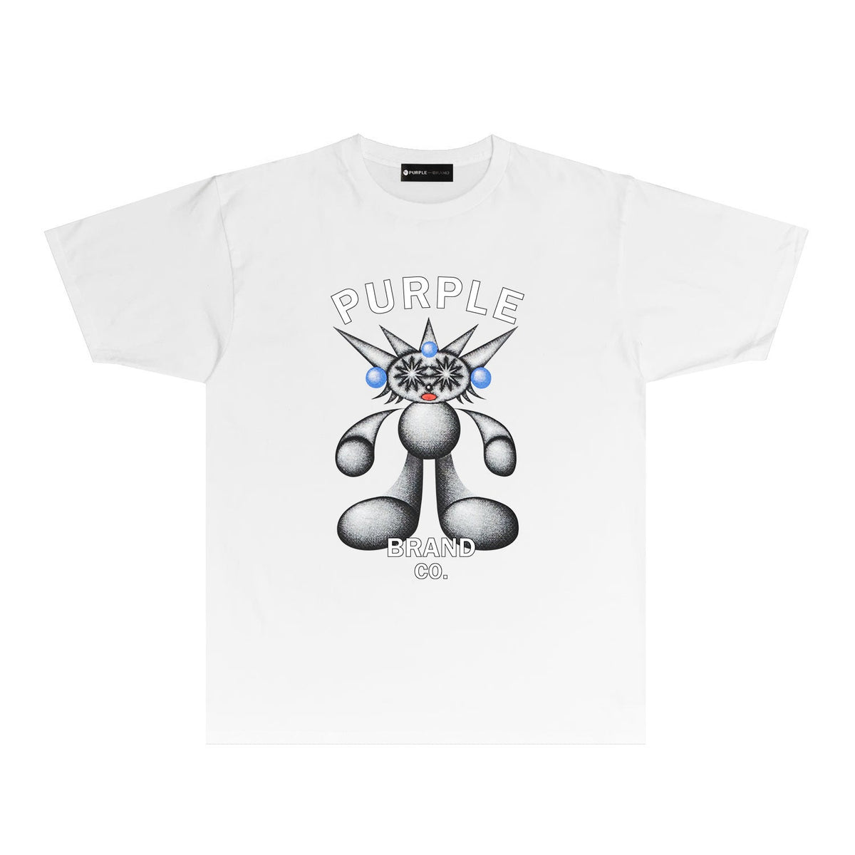 Purple Spiky Bear Graphic T-Shirt Short Sleeve Casual Streetwear Tee PUR046