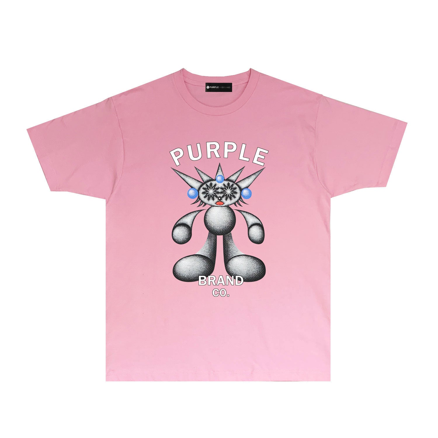 Purple Spiky Bear Graphic T-Shirt Short Sleeve Casual Streetwear Tee PUR046