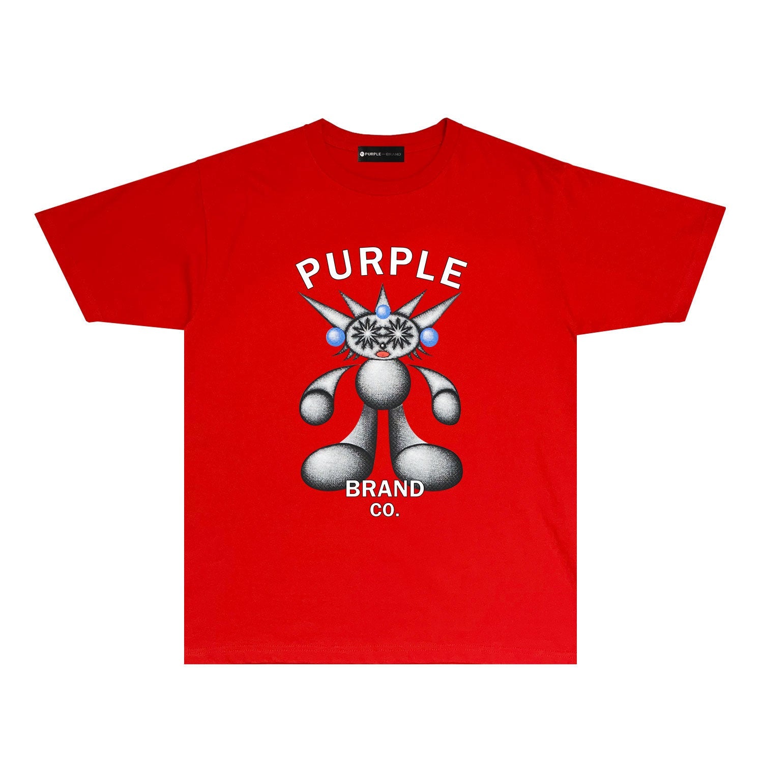 Purple Spiky Bear Graphic T-Shirt Short Sleeve Casual Streetwear Tee PUR046